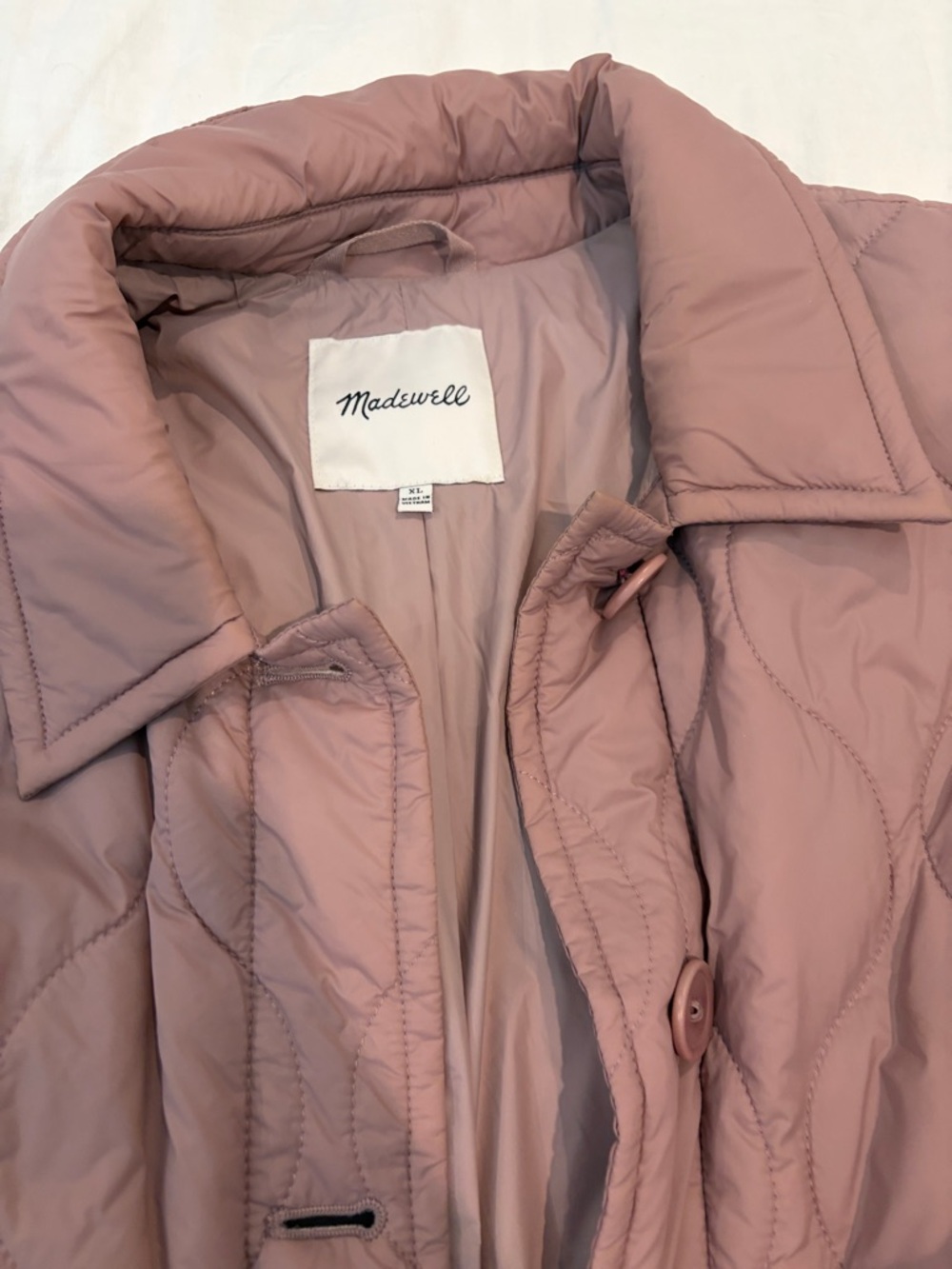 Madewell Quilted Puffer Jacket in Dusty Mauve - Picture 2 of 4